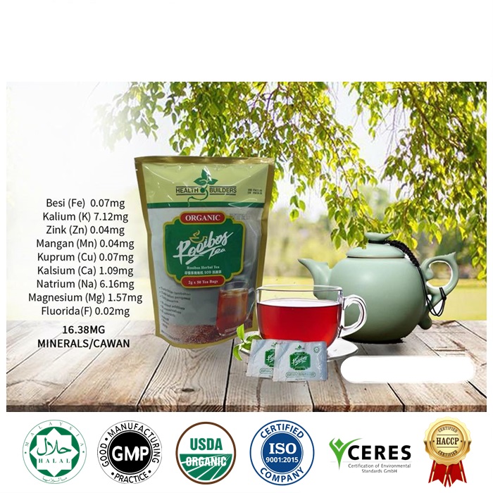 Buy 100 Original Health Builders Rooibos Organic Tea / 50 Sachets Tea